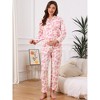 INSPIRE CHIC Women's Nursing Pajama Set Floral Leopard Long Sleeve Top with Pant Postpartum Breastfeeding Loungewear - 2 of 4