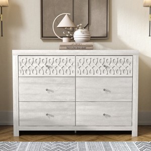 Galano Lavish 6 Drawer Dresser (31.7 in. H x 45.4 in. W x 16.1 in. D) in Dusty Gray Oak, Knotty Oak - 1 of 4