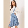 Allegra K Women's Retro A-Line Mini Buttons Decor Polka Dots Overall Suspender Dress - 4 of 4