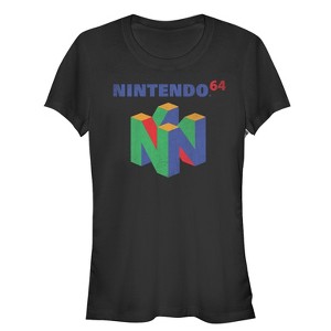 Juniors Womens Nintendo Classic N64 Logo T-Shirt - 1 of 3