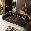 92.1'' Faux Leather Ultra Wide Armrest 4-Seater Sofa Bed with Tufted Modern Design - 3 of 4