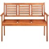 3-Seater Patio Bench 59.1" Solid Wood Eucalyptus - 2 of 4