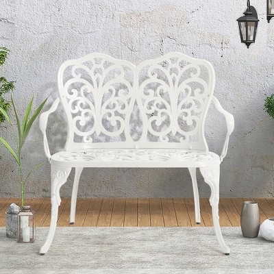 Dracelo Terrace garden metal outdoor furniture, suitable for terrace, park, lawn, courtyard white