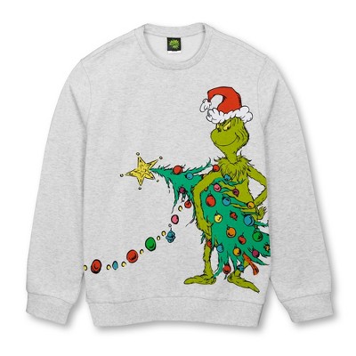 Mens The Grinch Christmas Tree Lights Sweatshirt