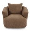TOAOTBNBO Oversized Swivel Accent Chair with Ergonomic Rounded Armrests, Barrel Chair with Throw Pillow Recliner Sofa Chair for Hotel - 2 of 4