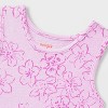 Toddler Girls' Adaptive Sleeveless Floral Romper - Cat & Jack™ Purple - 3 of 4