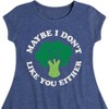 Girls' - Instant Message - Broccoli Fit & Flair Cap Sleeve Graphic Dress - 2 of 4