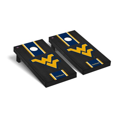 NCAA West Virginia Mountaineers Premium Cornhole Board Onyx Stained Stripe Version