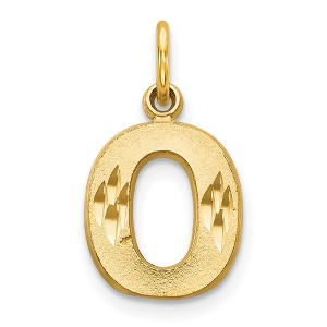 Black Bow Jewelry 14k Yellow Gold, Julia Collection, Small Satin Block Initial O Pendant - 1 of 4