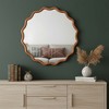 Whisen 36" Wavy Round Decorative Mirror, Solid Wood Frame, Entryway - 2 of 4