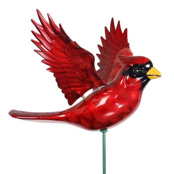 2pk 11" Plastic and Metal Windy Wings Cardinal Stakes - Exhart