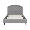 CAVINAS Full Size Bed Frame, Velvet Upholstered Bed with Ruched and Button Tufted Headboard, Platform Beds - 4 of 4