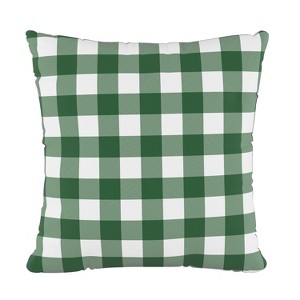 Check Square Throw Pillow Green/White - Cloth & Co.