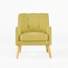 Fabric Mid-Century Modern Armchair with Tufted Back, Extra Padded Cushion, and Splayed Rubberwood Legs - 2 of 4