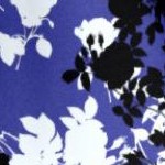 true blue graphic floral
