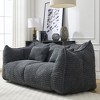 73" Loveseat Soft Bean Bag Chair High Resilience Foam Core Chenille Square Recliner Handle Armrests Gaming Reading TV Living Room - 4 of 4