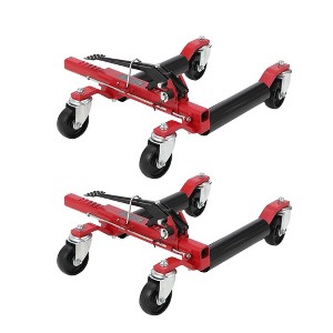 Car Wheel Dolly Jack Set of 2, Heavy Duty Vehicle Rollers Dolly with Twin Rollers & 4" Casters for Garage Repair, Vehicle Moving - 1 of 4