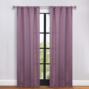 Classic Modern Solid Room Darkening Semi-Blackout Curtains, Rod Pocket, Set of 2 by Blue Nile Mills - 1 of 4