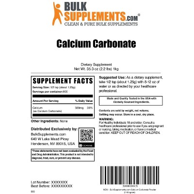 BulkSupplements Calcium Carbonate Powder