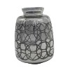 HomeRoots 9" Dark Gray Geometric Etched Glass Table Vase - 4 of 4