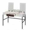Vynxaria Ergonomic Two-Tone Desk Natural/Black Finish USB Port for Charging Productive Workspaces - 4 of 4