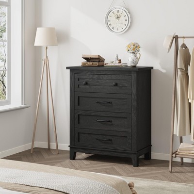 Dresser with four drawers in a bedroom setting