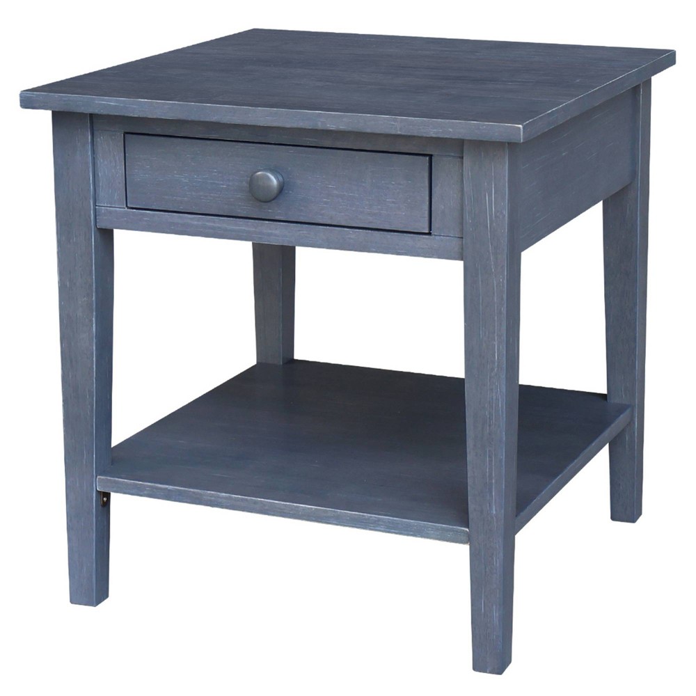 Photos - Coffee Table Spencer End Table Antique Washed Heather Gray - International Concepts