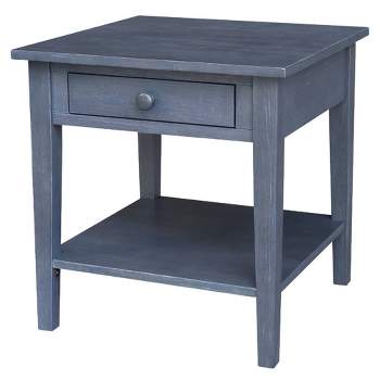 Spencer End Table Antique Washed Heather Gray - International Concepts