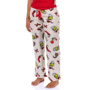 Seven Times Six Dr. Seuss The Grinch Pajamas Women's Festive Mischief Lounge Sleep Pants - 1 of 4