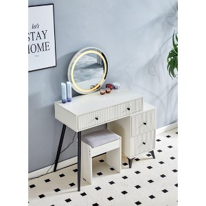 NicBex Makeup Vanity Desk with Mirror Vanity Table with Square Mirror, Compact Makeup Vanity with Movable Side Table for Apartment - 1 of 4