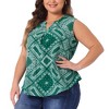 Agnes Orinda Women's Plus Size Sleeveless Boho Print V Neck Tank Tops - 2 of 4