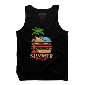 Men's Design By Humans Summer Burger By VEKTORKITA Tank Top - 1 of 2