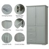 Tall Storage Cabinet with 3 Drawers and Adjustable Shelf, 62.2" Freestanding Organizer Cabinet with 3 Doors for Bathroom - 3 of 4