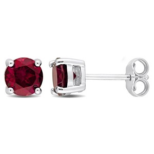EVERLY JEWELRY | Stud Earrings with Gemstone in Sterling Silver – Multiple Stone Options - 1 of 4