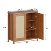 Coolmee Freestanding Rattan Storage Cabinet with Doors and Adjustable Shelves, Accent Floor Storage Cabinet, Modern Sideboard Buffet Cabinet - 2 of 4