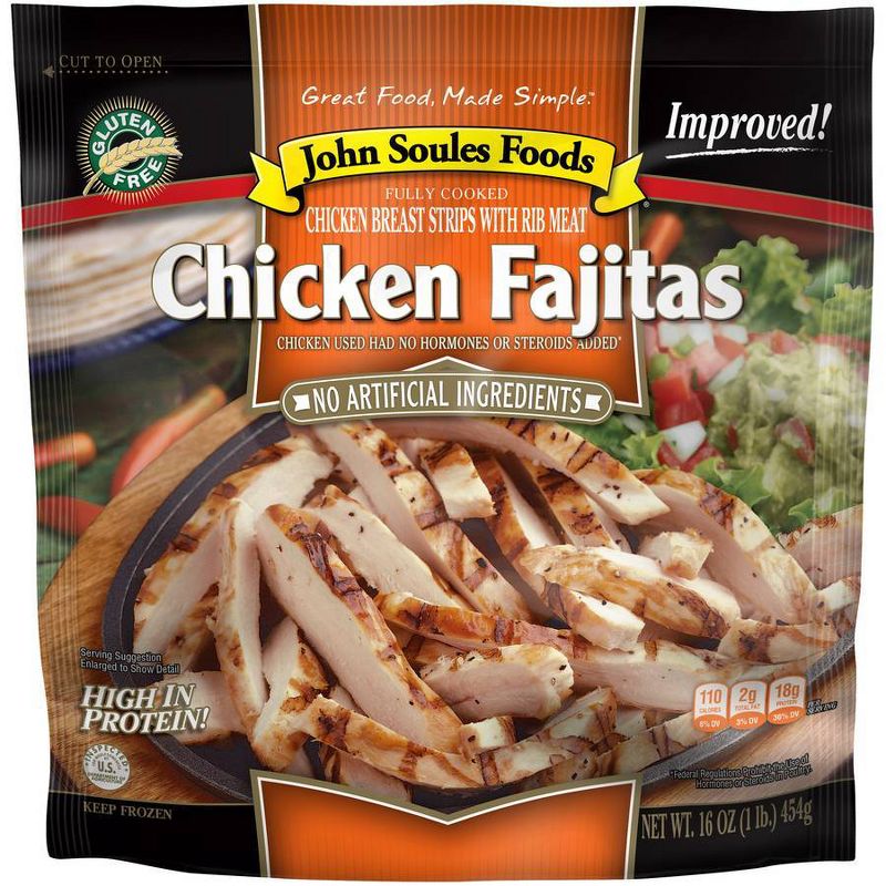 John Soules Foods Fully Cooked Chicken Fajitas - Frozen - 16oz, 1 of 5