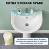 Whizmax Pedestal Sink 20" X 17" Bathroom Pedestal Sink Modern U-Shape Ceramic Pedestal Sink For Bathroom, Compact White Pedestal Bathroom Sink - 3 of 4