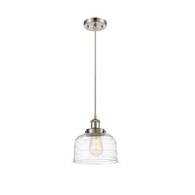 Bell - 1 Light Cord Hung Mini Pendant In Industrial Style-10 Inches Tall and 8 Inches Wide