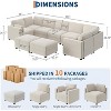 128" Modular Sectional Sofa with Ottoman, 9 Seater U-Shaped Chenille Couch, Convertible Deep Seat Sofa for Living Room, Beige - 2 of 4