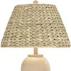360 Lighting 30" Tall Large Coastal Tropical End Table Lamp Beige Sand Finish Single Seagrass Shade Living Room Bedroom Bedside Nightstand House - 4 of 4