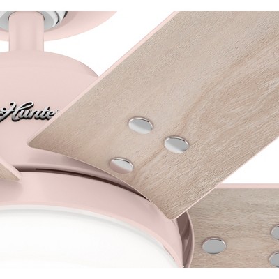 44" Blush Pink Ceiling Fan with Light and Remote Control