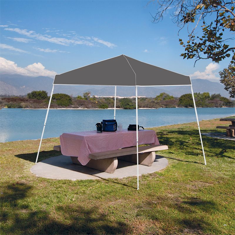 Z-Shade 10 x 10 Foot Angled Leg Instant Shade Outdoor Canopy Tent Portable Gazebo Shelter for Camping or Backyard Grilling, Grey, 2 of 5