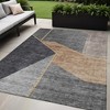 Charcoal Taupe And Gray Geometric Washable Indoor Outdoor Area Rug - 2 of 4
