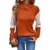Women's Color Block Hoodie T-Shirt Casual Long Sleeve Pullover Sweatshirt - 4 of 4