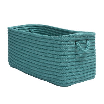 Colonial Mills Modern Farmhouse Home Basket, 16"x8"x10", Blue Lagoon