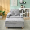 57" Corduroy Single Sofa Chair with One Pillow, Two Throw Pillows, Footstool, and Two Storage Spaces, Comfortable and Stain-Resistant Sofa - 4 of 4