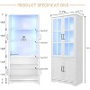 AMERLIFE 71"Tall Display Storage Cabinet with LED Lights, Large Bookcase with Acrylic Glass Doors - 2 of 3