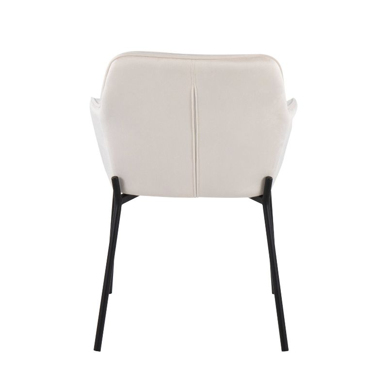 Set of 2 Daniella Velvet/Steel Dining Chairs Black/Cream - LumiSource, 6 of 11