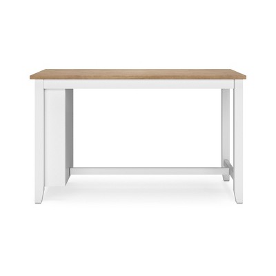 Beige and White Wood Extendable Counter Height Dining Table