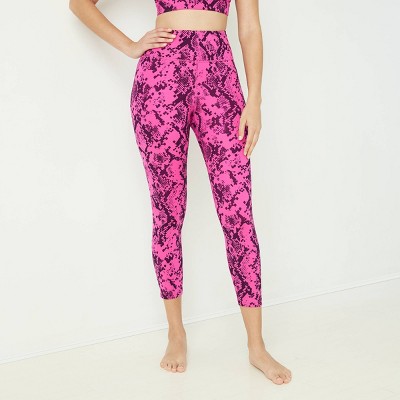 pink snake print leggings